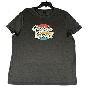 SHEIN God Is Good Graphic Tee Women’s XL Gray Retro Christian Short Sleeve Shirt